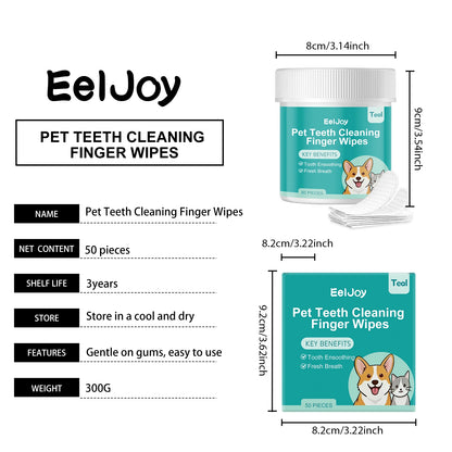 Pet Teeth Cleaning Finger Wipes Remove Dental Plaque Relieve Gum Discomfort Lasting Fresh Breath Easy-to-Use Pet Oral Care Wipes