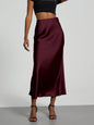 21 Colors New 2026 Women's Elegant High Waist Satin Long Skirts Female Summer Solid Color Faldas