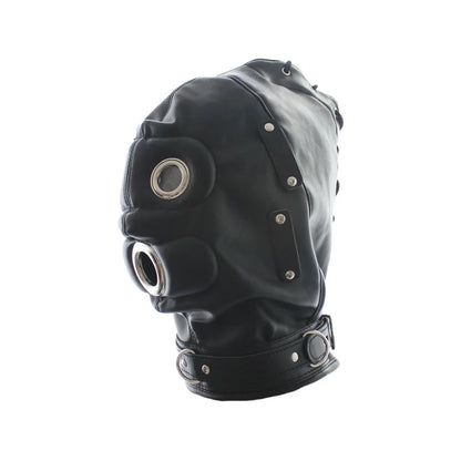 BDSM PU Leather Sexy Hood Masks Costumes Adults Cosplay Party Face Mask Metal Buckle Blindfold Hood Punk Role Play Accessories