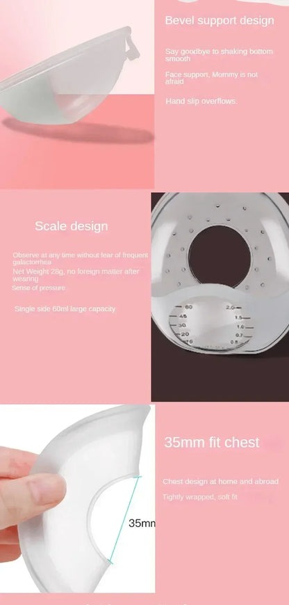 Silicone Mother's Milk Collector With Scale Wearable Anti Spill Breast Pads Nipple Pain Protector Maternity Breastfeeding