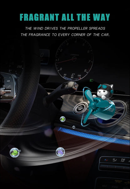 No perfume DIY fragrance Pilot dog car air freshener rotating plane ornament vent aroma diffuser decoration accessories cool fun