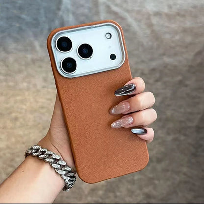 17 Case Leather Skin Soft TPU Cover for iPhone Air 16 Plus 14 12 13 15 16E 11 Pro Max Shockproof Phone Funda Capa Coque