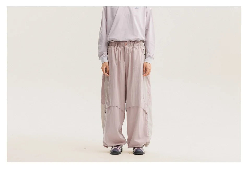 Men Women Splice Fashion Outdoor Loose Casual Lightweight Quick Dry Sports Cargo Baggy Pants Track Trouser Jogger Sweatpants