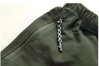 Summer Detachable Quick Dry Cargo Pants Men Waterproof Active Multifunction Pockets Outdoor Long Trousers Casual Pants