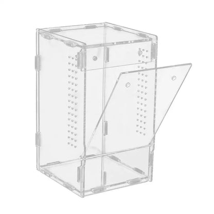 1pc Acrylic Transparent Reptile Breeding Box Amphibian Cage Nano Arboreal Tarantula Enclosure Jumping Spider Reptiles Habitat