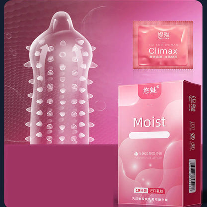 Unusual thin Condoms for couple Women G-spot Stimulation condom with mustache spike sleeve presentations Adult sex products