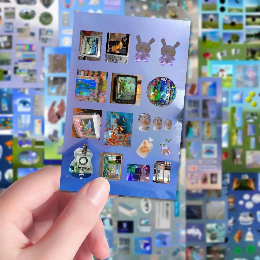 8/16sheets y2k Gen Z Electronic Memories Style Retro Dreamcore Collages Journals Diary Scrapbook Stickers