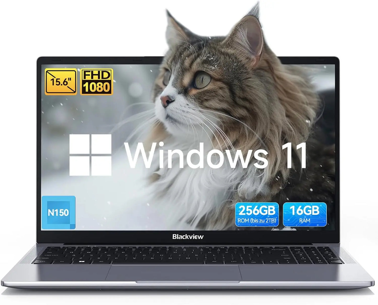 Blackview Acebook 6 Laptop, Laptops Computer for Business Student, Quad-Core N150,16GB DDR4 256GB SSD,15.6” FHD IPS TÜV Screen