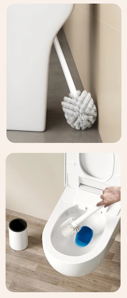 Bathroom Toilet Brush Holder Cleaning Tools Space Aluminum Wall Mounted No Drill Vertical Toilet Brush Bathroom Accessories