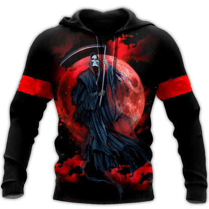 Dark  Red Skull Tattoo 3D All Over Printed Men's Hoodie & Sweatshirt Spring and  Autumn Unisex  Hoodies Casual Sportswear
