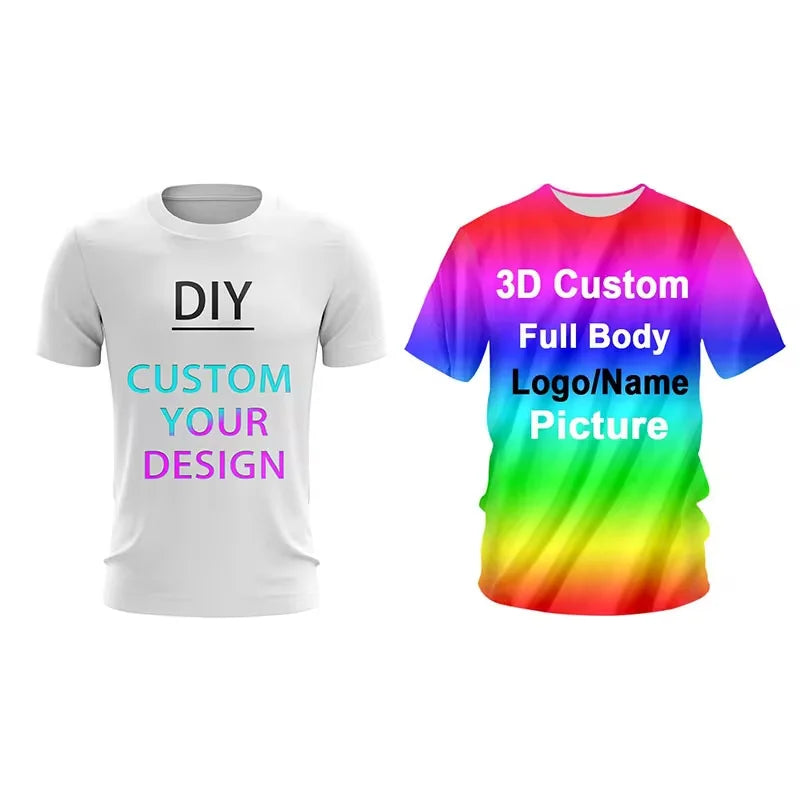 New DIY Pattern T-Shirt For Men Women Personalized Custom 3D Printed T Shirts Summer Casual Short Sleeve O-Neck Tops Street Tees