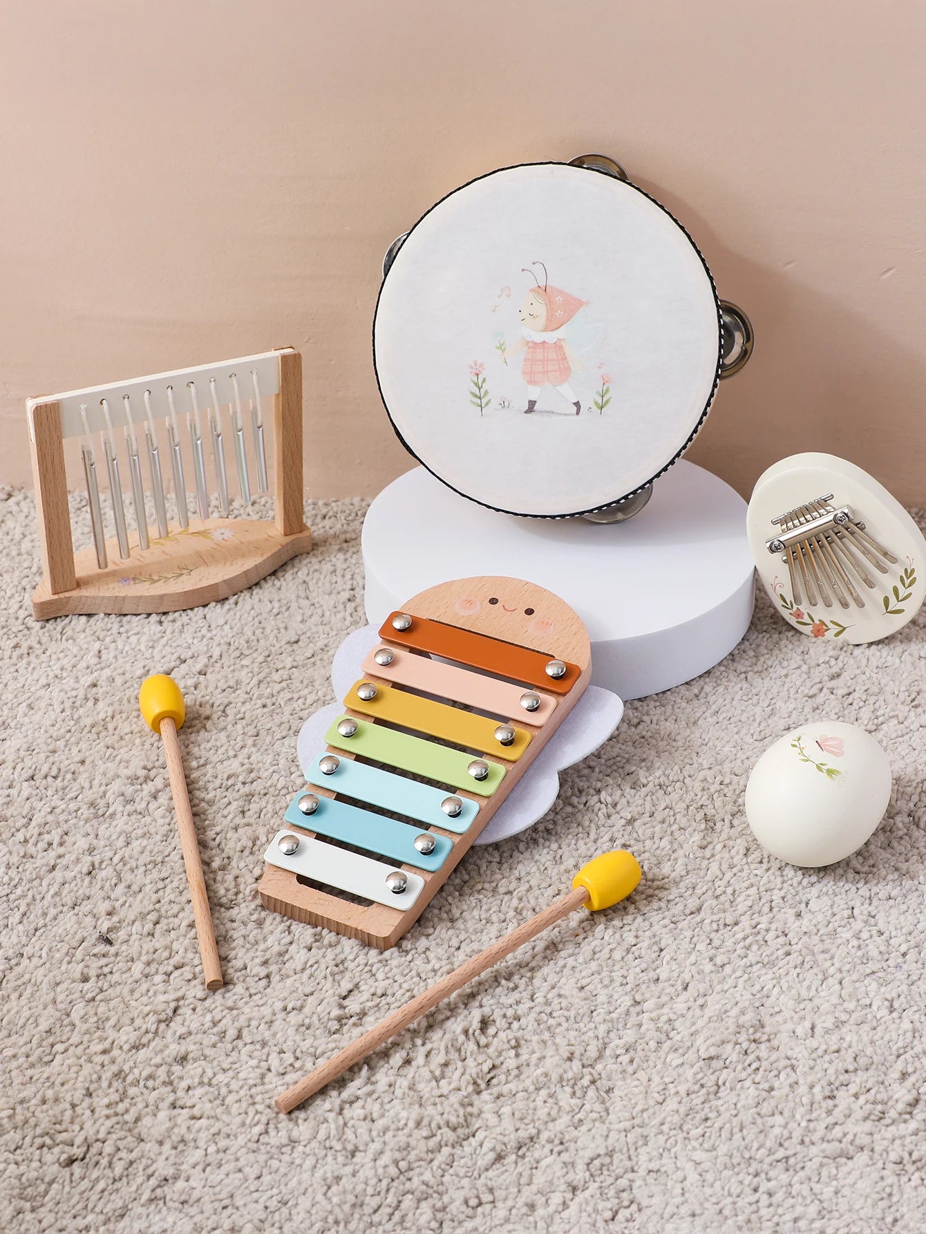 Montessori Music Instruments Baby 0 12 Months Toys Drum Xylophone Kids Early Educational Wooden Instruments Baby Toys Musical