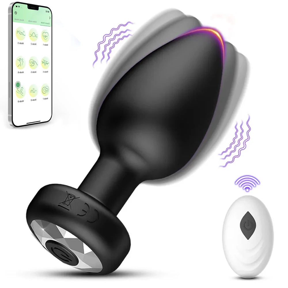 APP Wireless Butt Vibrator for Men Anal Plug Female Control Vagina Stimulator Remote Prostate Massager Adult Sex Toys Women Gay