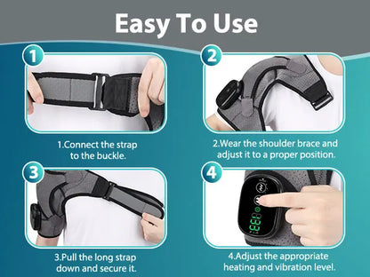 Electric Shoulder Heating Pad 3-Speed Vibration Muscle Relax Belt Thermal Massager Shoulder Neck Health Care Support Brace