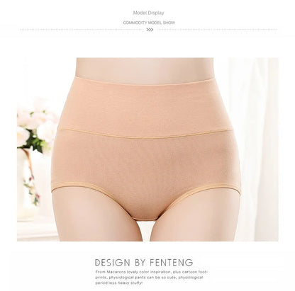 4Pcs Cotton Panties Women High Waist Underwear Body Slim Abdominal Shapers Plus Size Panties Briefs Girls Sexy Lingeries Female