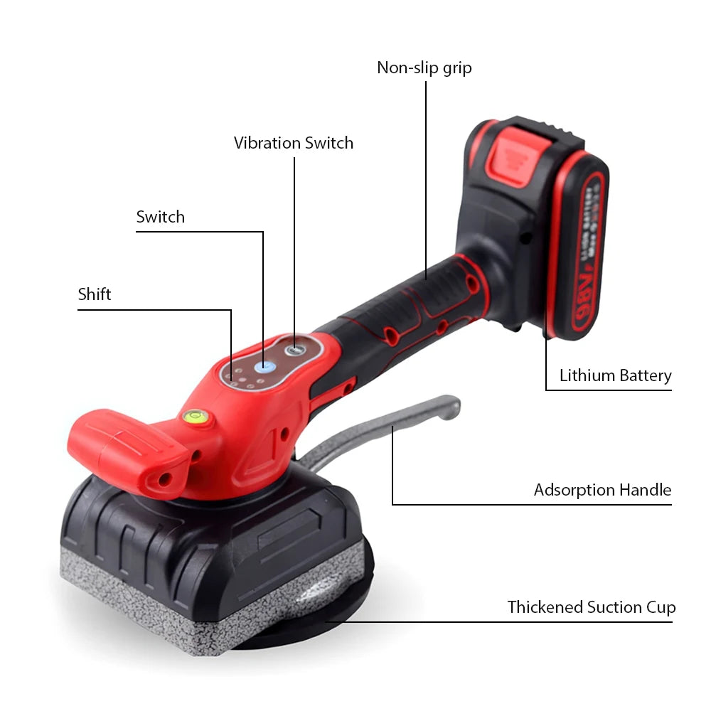 200KG Cordless Tile Tiling Machine Tiles Vibrator 5 Gear Floor Vibrator Leveling Power Tools Enlarged Suction Cup Tile Paving #20