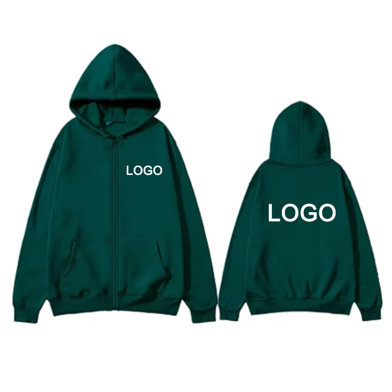 Customized Printed Zipper Hoodies Men Fashion Long Sleeve Zipper Up Sweatshirts Women Casual Personality Hoody Pullover Sudadera