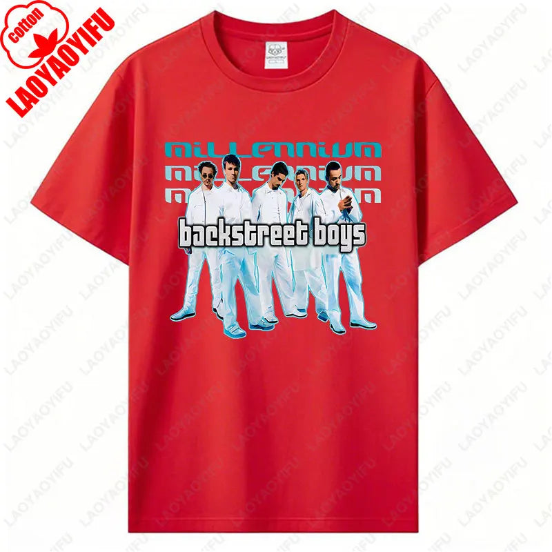 Backstreet Boys Millennium Tour Music Vintage Tshirt Men Women Hipster Popular Tops Summer Fashion Streetwear Unisex Tees Gift