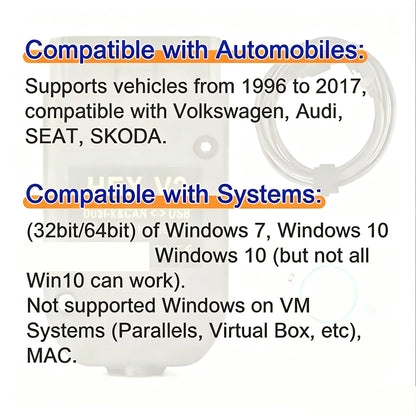 2026 VCDS VAGCOM Interface VCDSCAN HEX V2 Update 26.3.0 FOR VW For AUDI Skoda Seat Multi-Language Car Diagnostics Tools