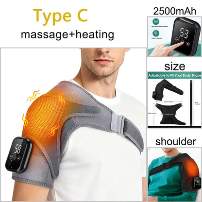 Electric Shoulder Heating Pad 3-Speed Vibration Muscle Relax Belt Thermal Massager Shoulder Neck Health Care Support Brace