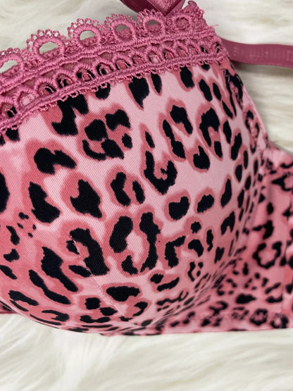 Diana Rose Leopard print Push Up Bra For Women With steel ring B Cup Bra Lady's Underwear High Quality