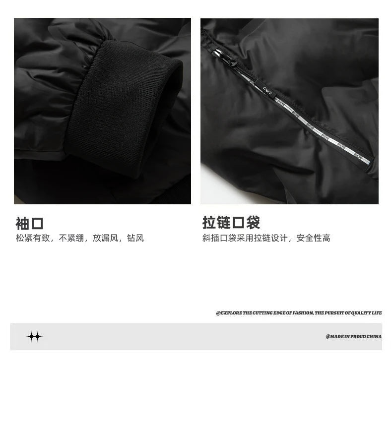 Men's Fashion Windbreaker Parka Coat Male Jacket Autumn Winter Overcoat Windproof Casual Warm Hombre New Streetwear Outdoors