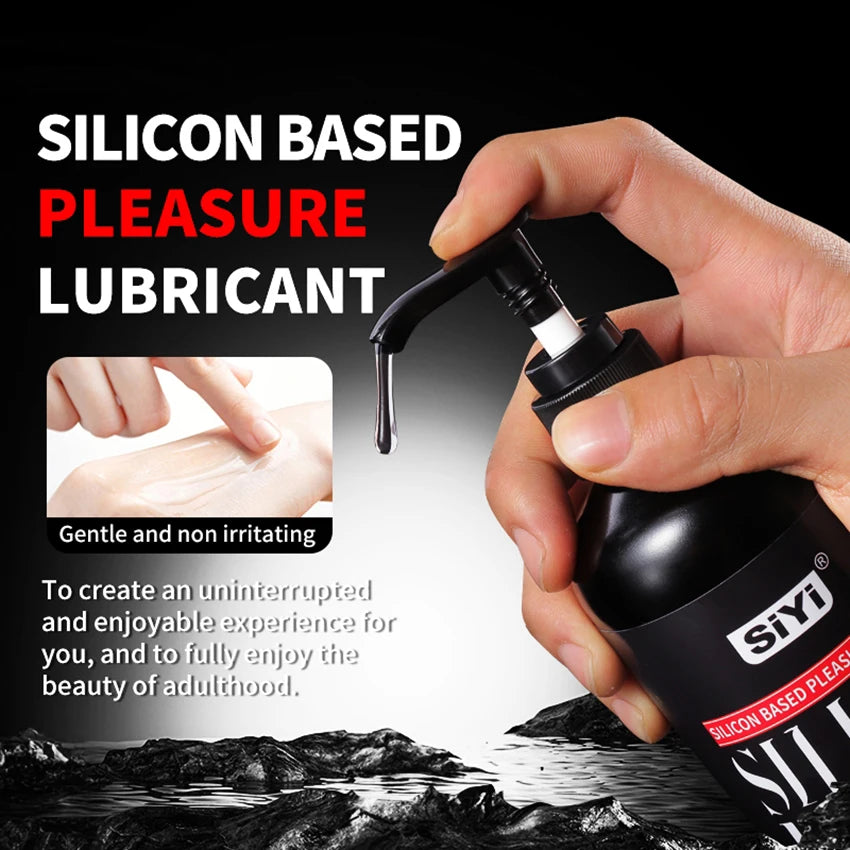 Silicone-Based Lubricant with Press Pump Stringy Anal Lube Love Gel Suitable for Man Woman Gay Lesbian Couples Pleasure Sex Shop