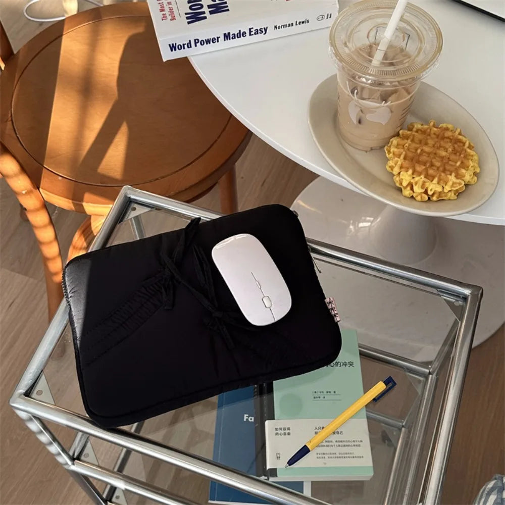 New 11/13/15.6 inch Laptop Sleeve Case Shockproof Bowknot Notebook Cover Ultra Thin Large Capacity Tablet Protective Pouch