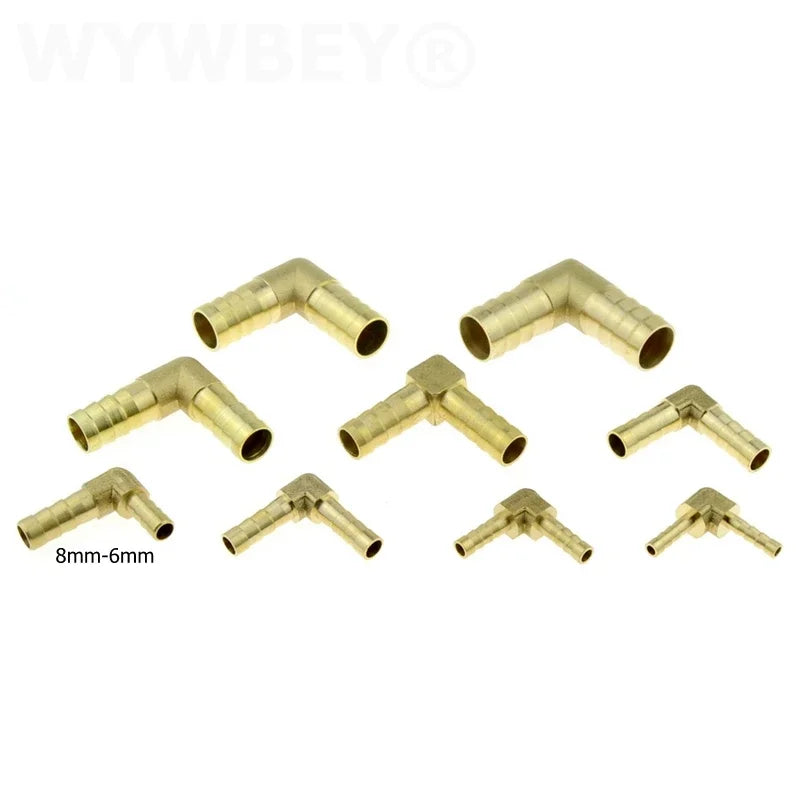 Tee Y 3 4 Way Brass Hose Connector Splicer Barb Pipe Fitting 4 6 8 10 12 19mm 25mm Tail Pneumatic Air Water Hose Coupler Adapter