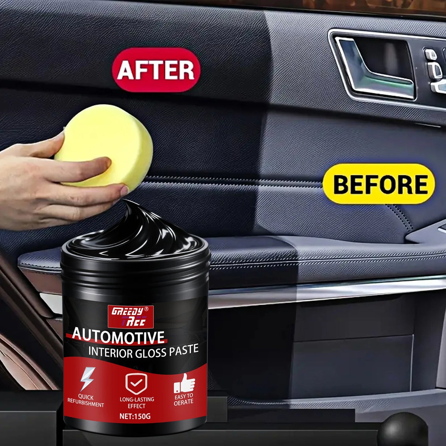 Automotive Plastic Restorer Whitening Cream - All-in-One Dashboard, Tire Seat Restorer, Polish For Car Interior Gloss Upholstery