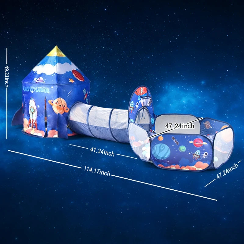 IMBABY 3 in 1 Kids Play Tent for Toddler with Baby Ball Pit and Play Tunnel Children Indoor Outdoor Playhouse for Birthday Gifts