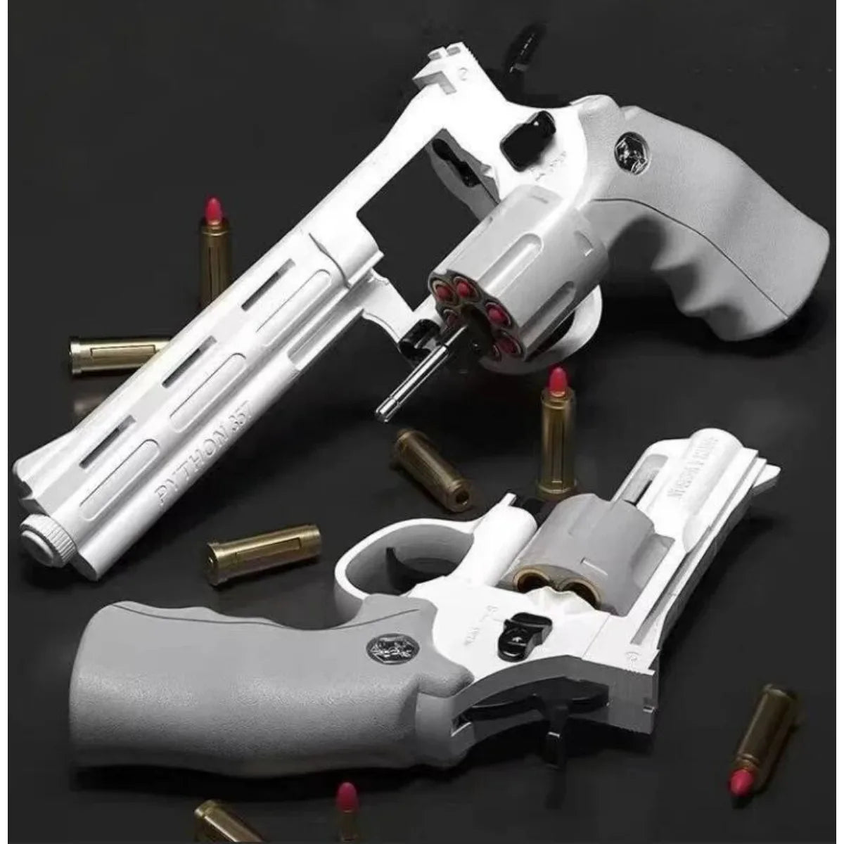 Continuous Fire ZP5 357 Revolver Launcher Toy Gun with Soft Dart Bullets for CS Outdoor Game Fun Gifts for Kids and Adults