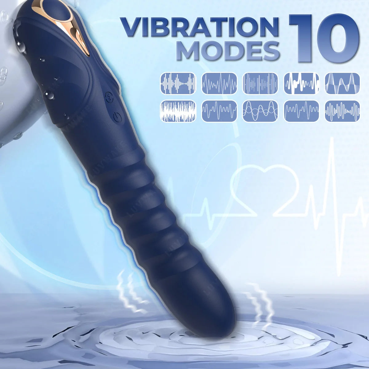 Thrusting Vibrator G Spot Vibrator Anal Dildo with 10 Vibrating 3 Thrusting Liquid Silicone Vaginal Massage Clitoris Stimulator