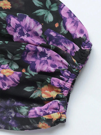 TOLEEN 2024 New Spring Summer Casual Elegant Formal Party Maxi Dresses Plus Size Women's Floral Print V-Neck Long Sleeve Dress