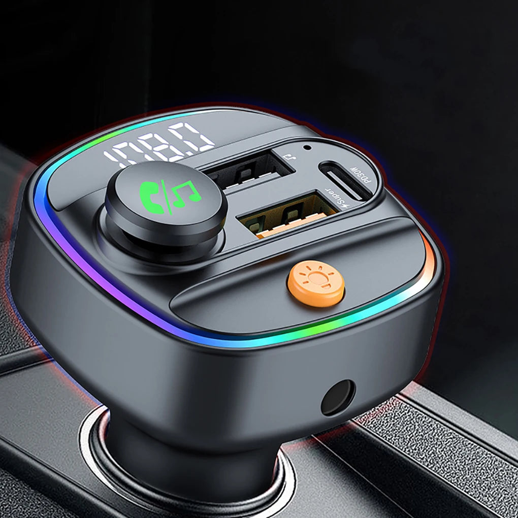 FM12B 1.44 Inch LCD Bluetooth Car MP3 Player Handsfree Wireless FM Transmitter Radio Adapter USB Car Charger Remote Control