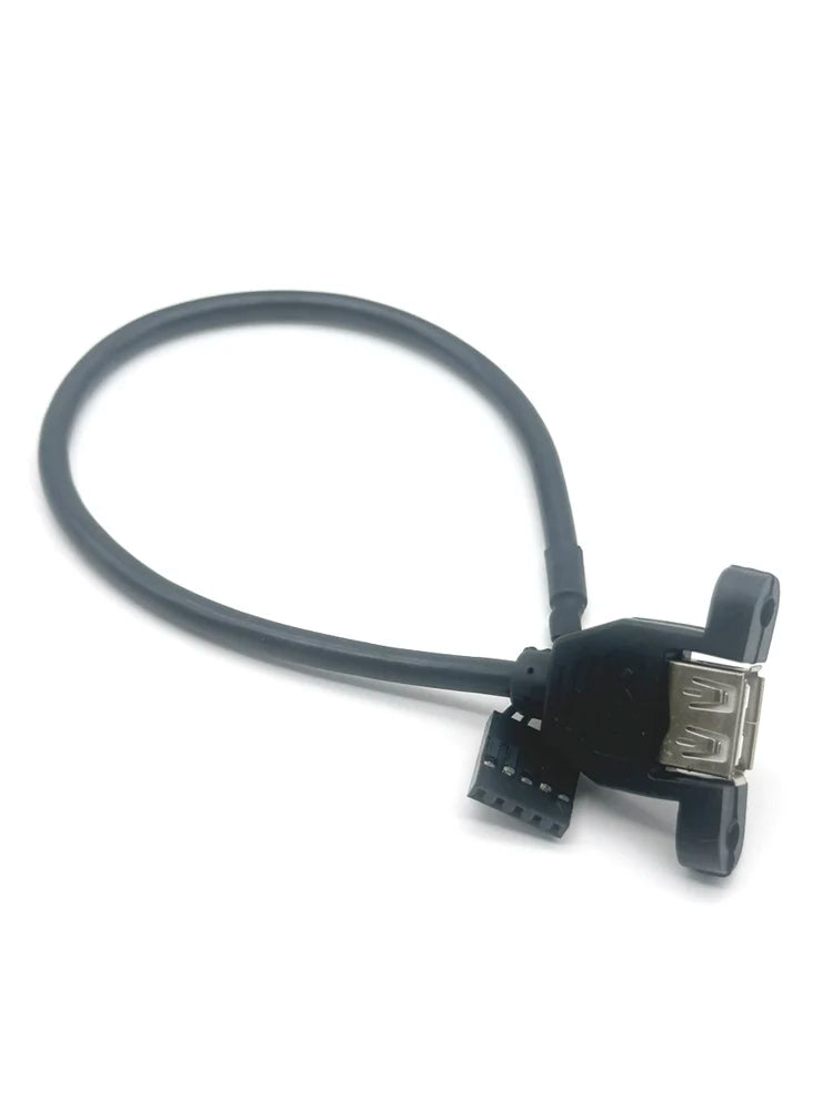 USB 2.0 A Male to Female 5 Pin Extend Cable USB 2.0 A Female Panel Mount to USB A Male Angle Plug Extension Cable 30CM
