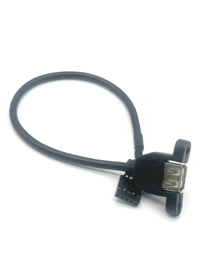 USB 2.0 A Male to Female 5 Pin Extend Cable USB 2.0 A Female Panel Mount to USB A Male Angle Plug Extension Cable 30CM