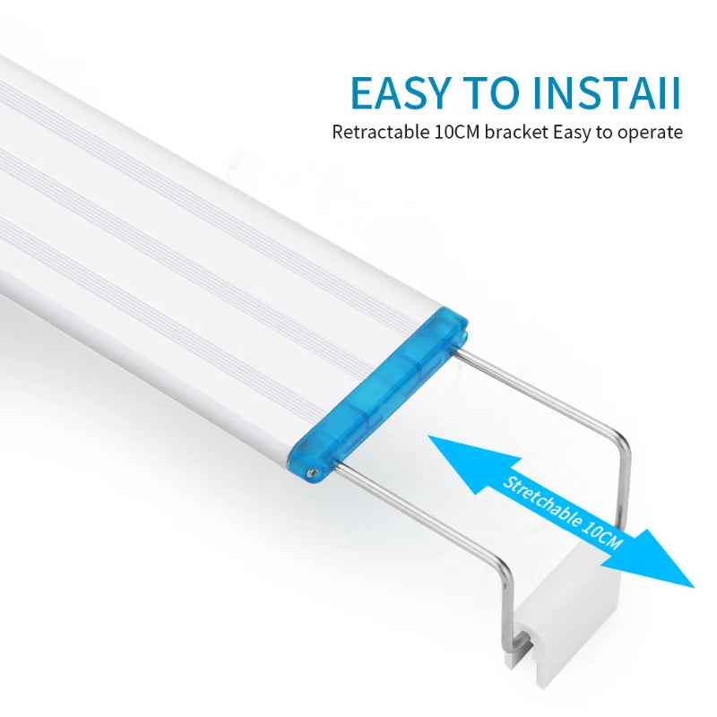 Extensible Waterproof Clip on Lamp For Fish Tank Super Slim Fish Tank Aquatic Plant Grow Aquarium LED Light 18-58cm 220V