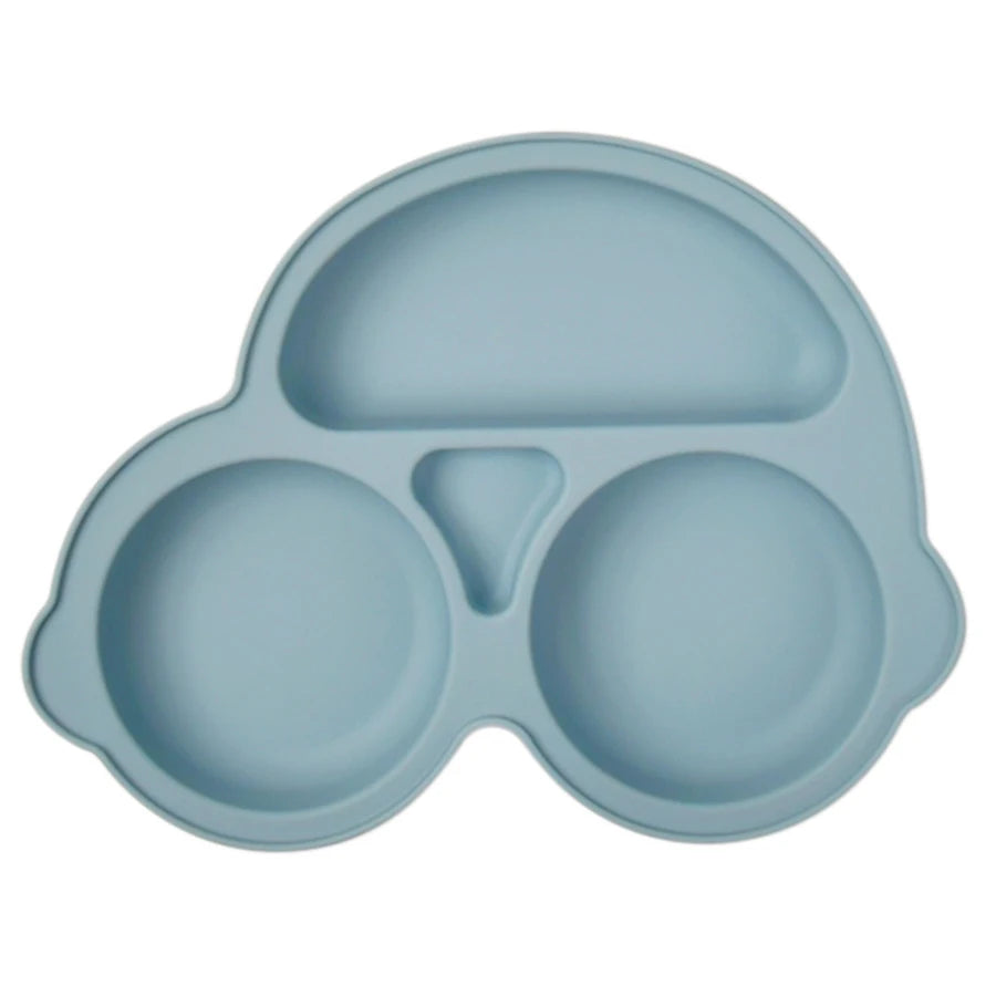 Baby Silicone Suction Cup Bowl Cute Bear Design Macaron Color 100% Food Grade Silicone BPA Free Double plate design for meals