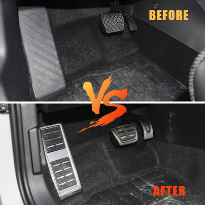 for Volkswagen VW Polo Virtus 2018~2024 Accelerator AT MT Car Pedals Gas Brake Footrest Stainless Steel Non-slip Pedal Cover Pad