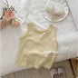 Girls' Ribbed Camisole with Embroidery & Ruffle Trim – Soft Spaghetti Strap Tank Top for Summer, Layering or Beach Wear