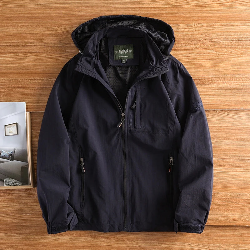 Autumn Men's Hiking Waterproof Jackets Men Outdoor Quick Dry Climbing Hooded Coats Men Sports Breathable Windbreaker Jackets 5XL