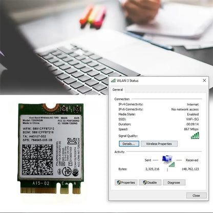 For Lenovo ThinkCentre M710Q M720Q M920Q M920X Wifi Antenna Cable Card 7260AC WiFi Wireless Network Card