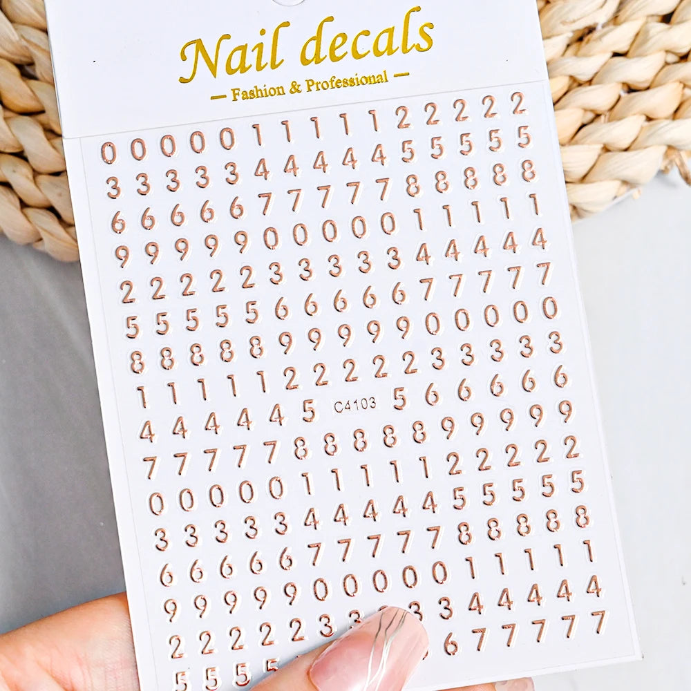 3D Glittery Gothic Letter Design Nail Art Stickers Uppercase Alphabet Letters Artistic Designs DIY Nail Art Decals Decoration #1