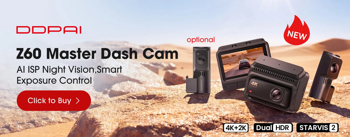 DDPAI Dash Cam Z50 Pro 4K HDR + 1080P Car DVR Night Vision Wi-Fi 6 GPS ADAS 24h Parking Monitor Front and Rear Camera Dashcam