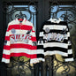 2 Pcs Shirts Co-ords Sume Rugby Diamond Embroidery Stripe Polo Shirt Y2K Retro Classic Unisex Oversized Long Sleeved Shirts Sets