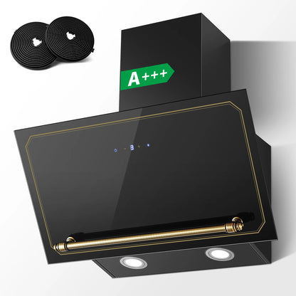 60cm Wall Hood - 400m³/h Suction, A+++ Energy, LED Lights, Dual Filter System, Retro Design‌