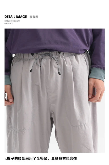 Men Streetwear Fashion Loose Casual Lightweight Quick Dry Sport Pants Women Outdoor Techwear Cargo Baggy Pant Boy Girl Trousers