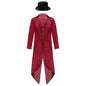 Kids Boys Vintage Steampunk Tailcoat Jacket Halloween Costume Gothic Medieval Clothes Court Uniform Magician Ringmaster Cosplay
