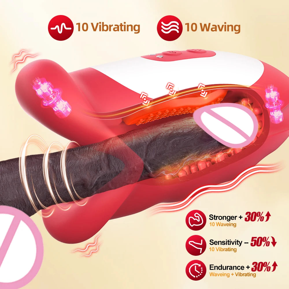 10 Speed Electric Vibrator Male Masturbator Coupler Vacuum Oral Sex Dildo Cup for Penis Trainer Delay Endurance Adult Sex Toys